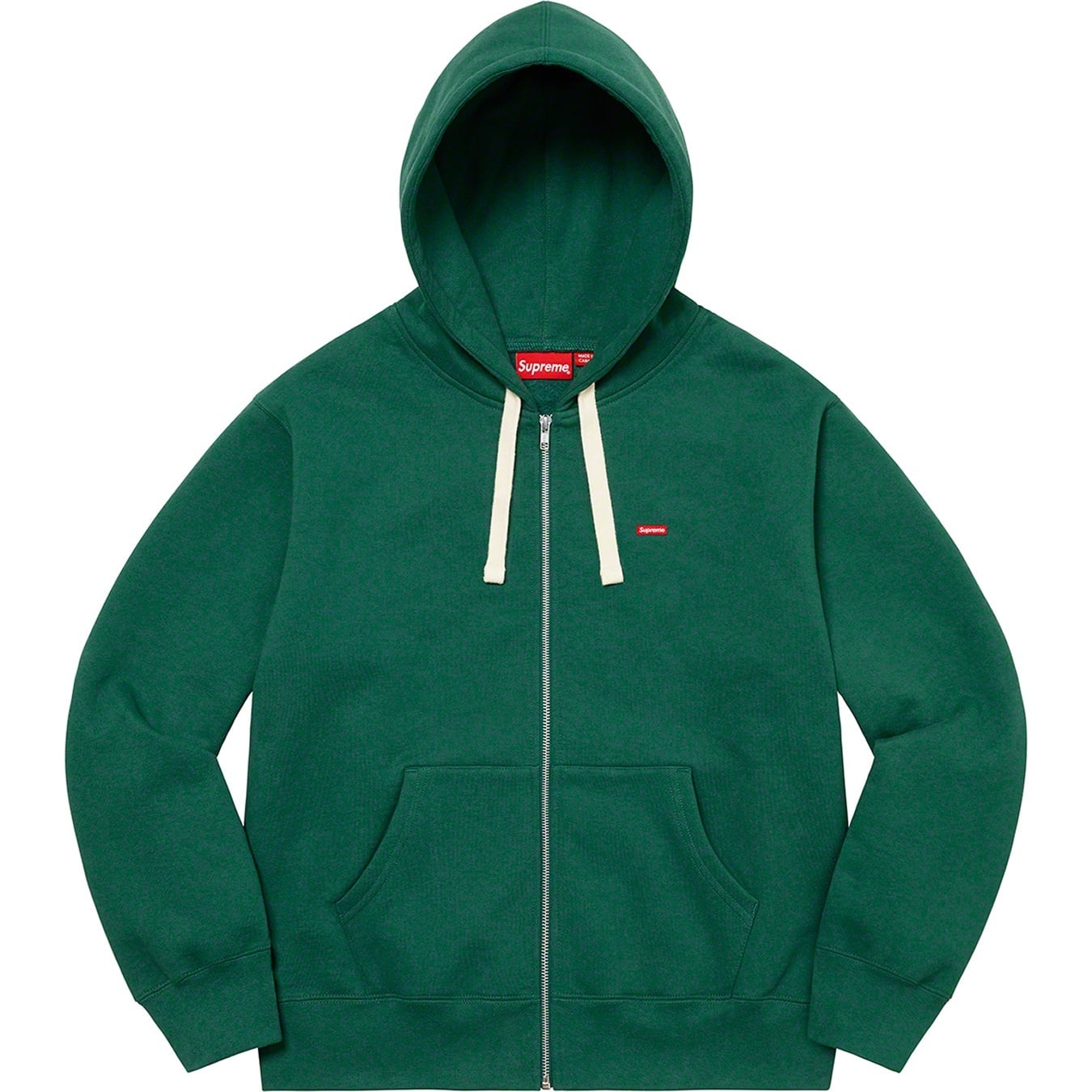 Small Box Drawcord Zip Up Hooded Sweatshirt view 8
